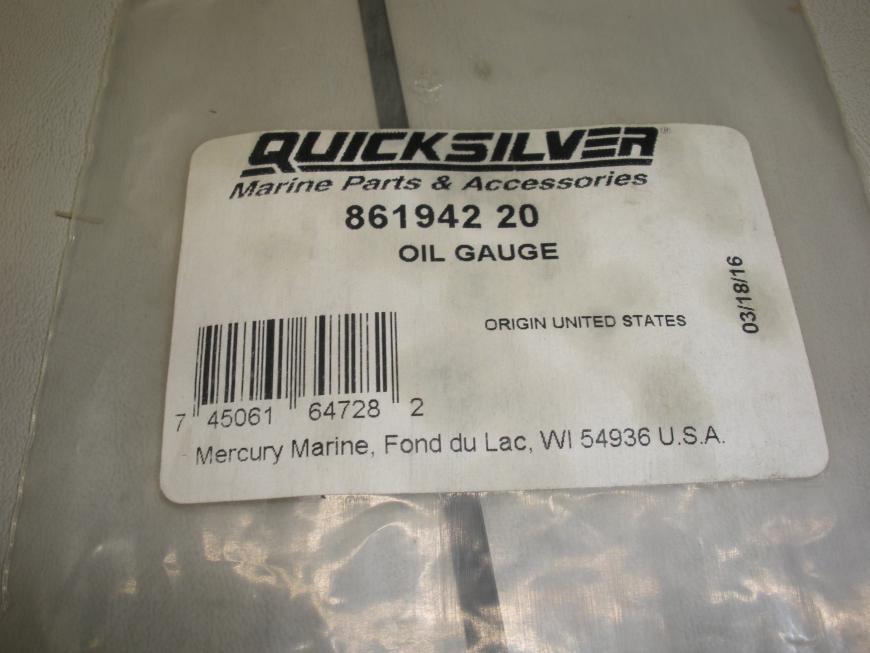 Genuine Mercruiser Mercury Quicksilver Oil Gauge Dipstick 861942 20