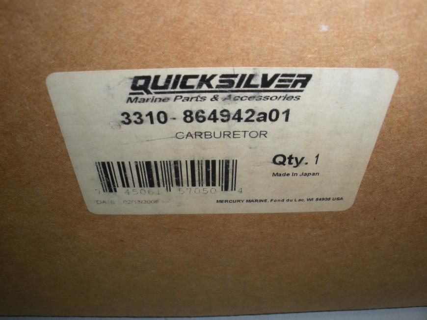 Genuine Mercruiser Mercury Quicksilver Carburetor 3310-864942A01