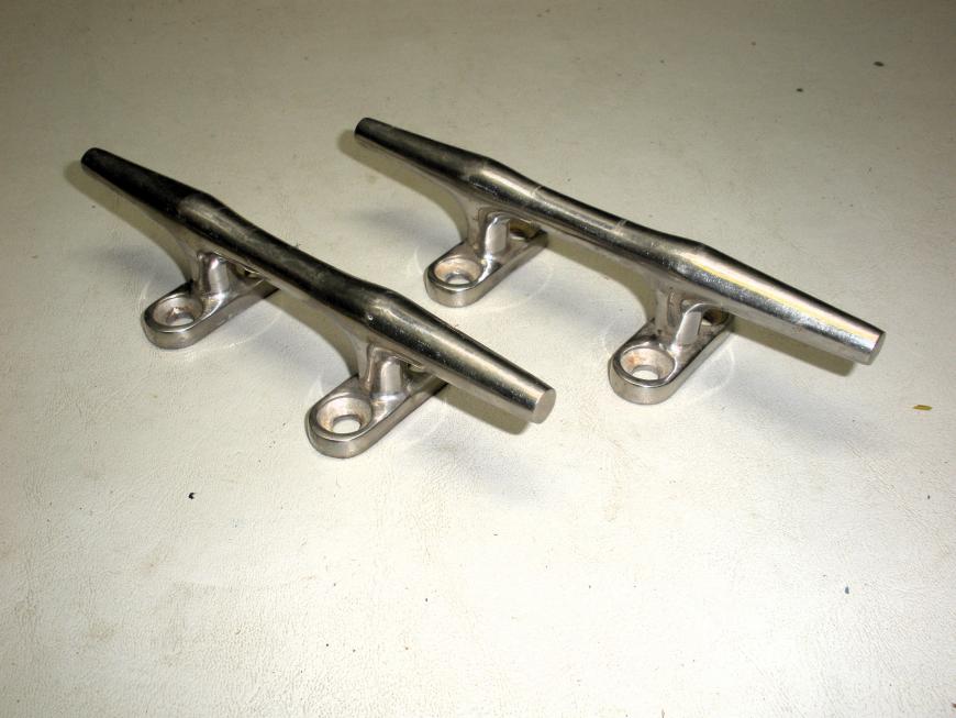 Pair of 6" Open Base Stainless Steel Deck Cleats