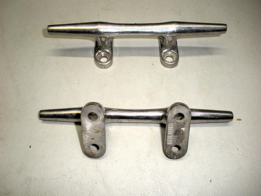 Pair of 6" Open Base Stainless Steel Deck Cleats