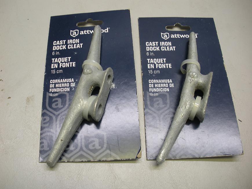 (2) Attwood 6" Cast Iron Dock Cleat