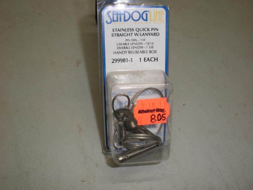 Sea Dog Stainless Steel Quick Pin with Lanyard 299981-1