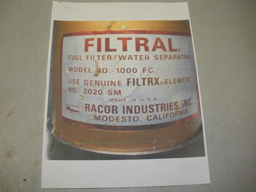 Racor/ Filtral FC1000 Fuel Filter Water Separator