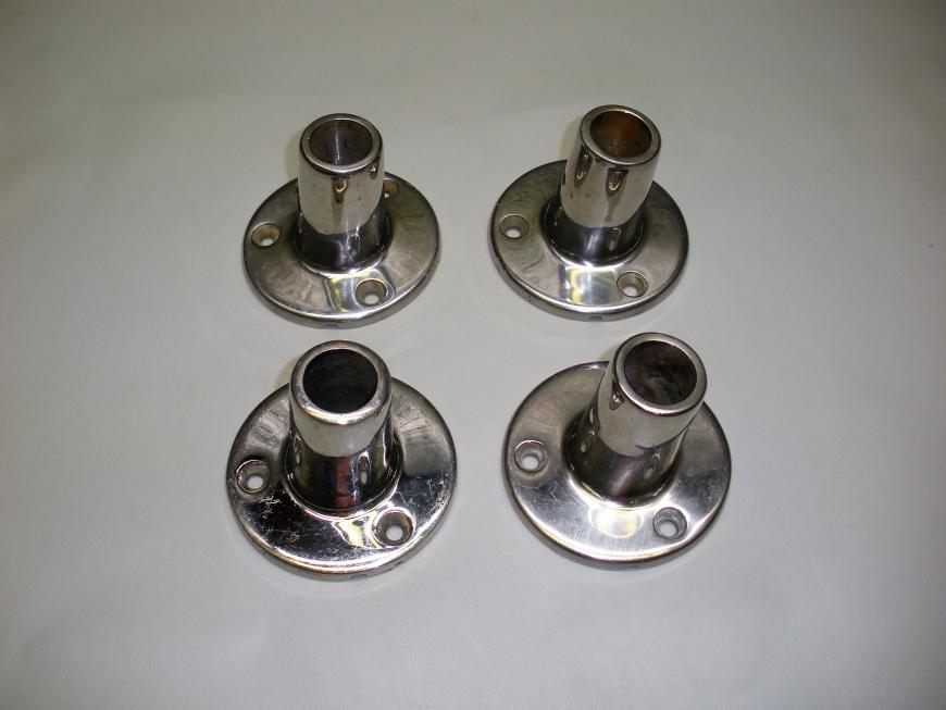 Set of (4) Hatteras Stainless Steel Stanchion Bases