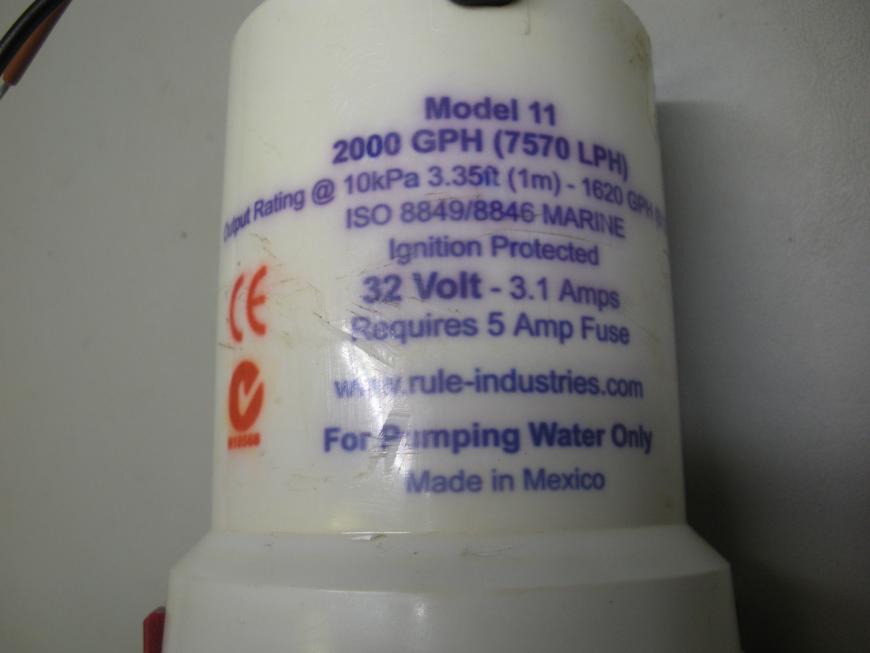 Rule Model III 2000 GPM 32 Volt Bilge Pump